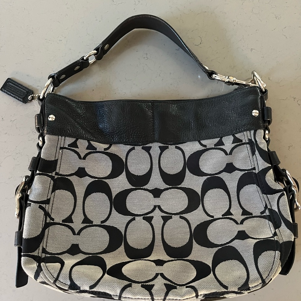 Coach Black and Gray Shoulder Bag